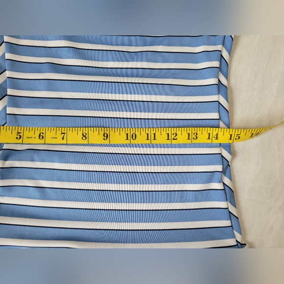 VINTAGE style summer dress in blue,white and black striped stretch fabric - Picture 11 of 13